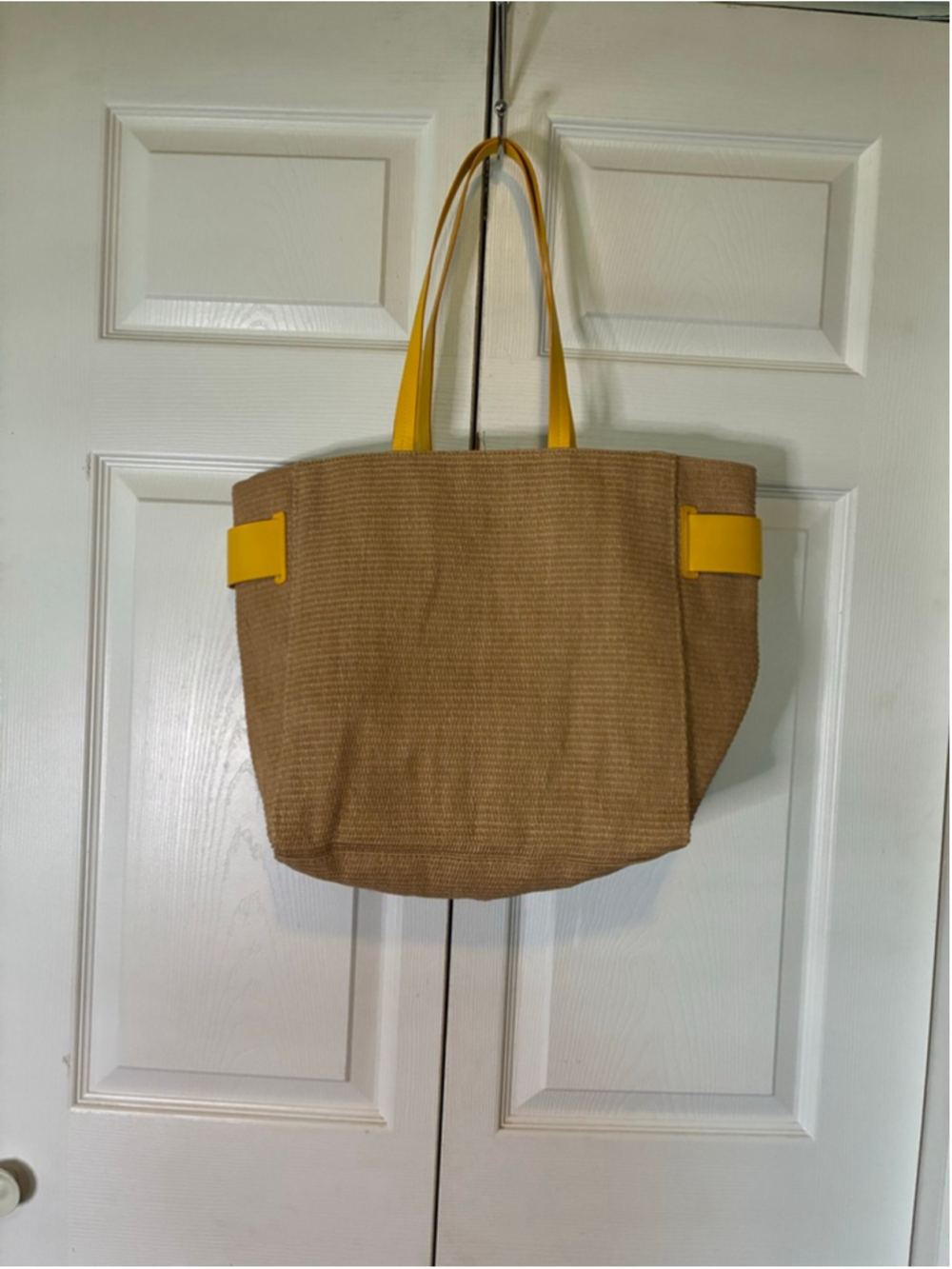 Women's Image Skincare Brown and Yellow Straw Tote Bag One Size - Picture 3 of 5